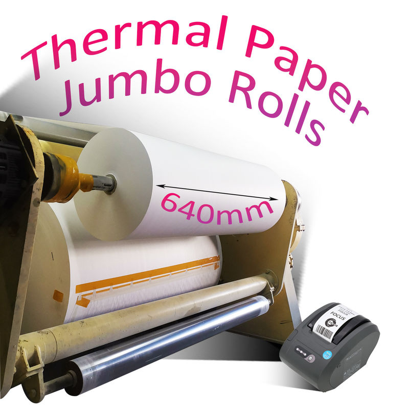 Good Whiteness Jumbo Thermal Paper Roll 6000mm / 12000m Regular Length